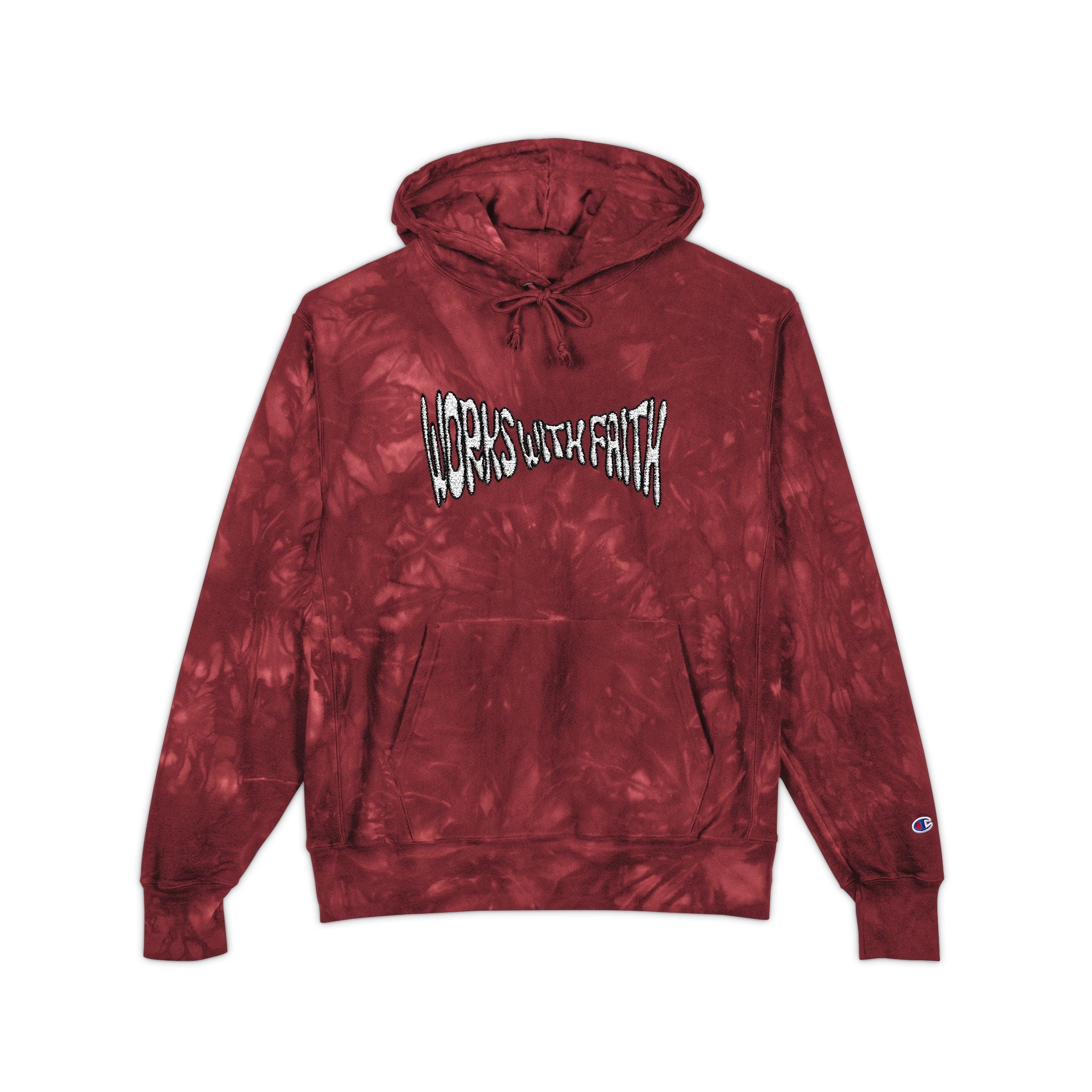 Warped WWF Red Tie-Dye Embroidered Hoodie