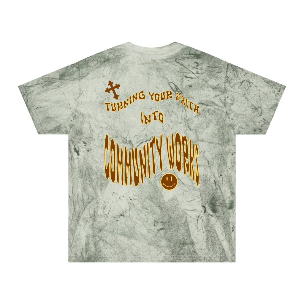 Warped Splash Smiley Cross Tee