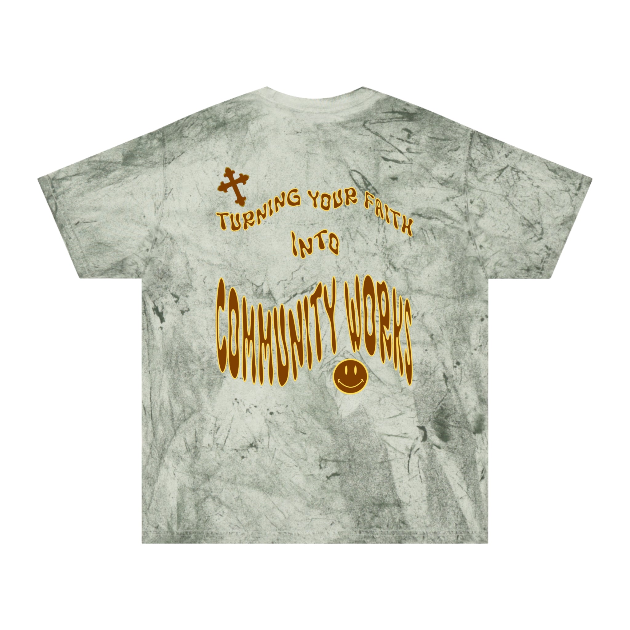 Warped Splash Smiley Cross Tee