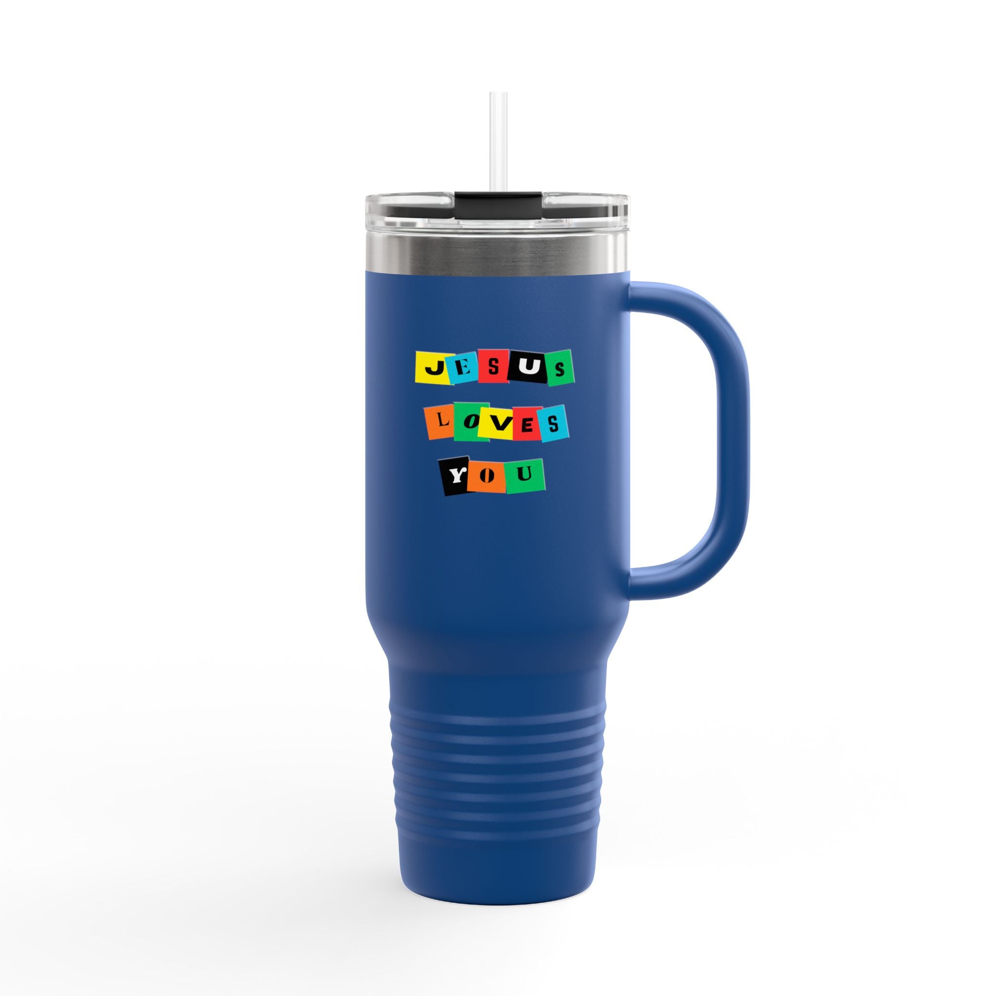 Color Block Jesus Loves You 40oz Insulated Travel Mug