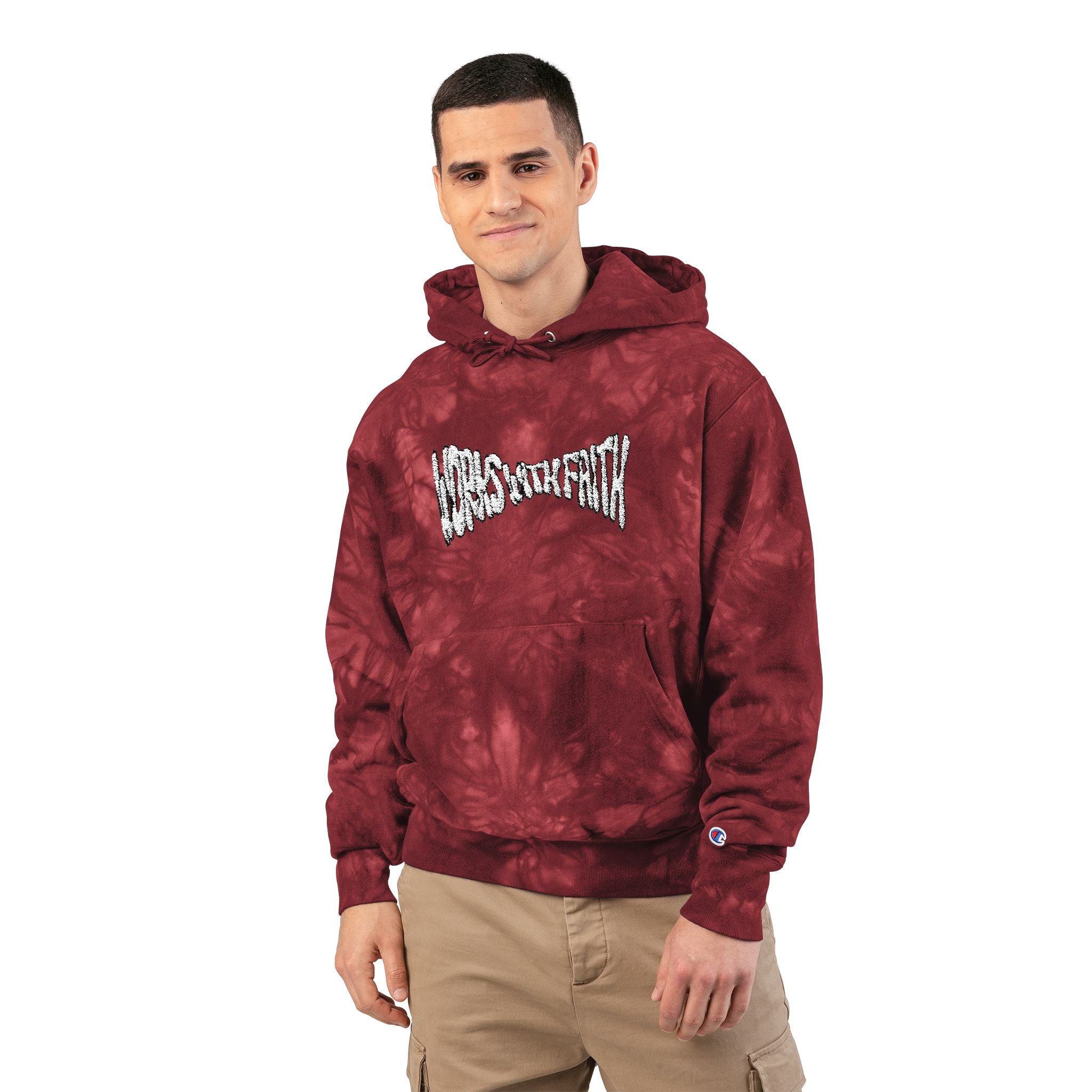 Warped WWF Red Tie-Dye Embroidered Hoodie