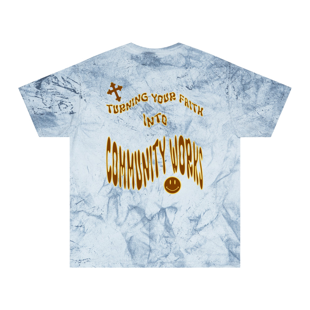 Warped Splash Smiley Cross Tee