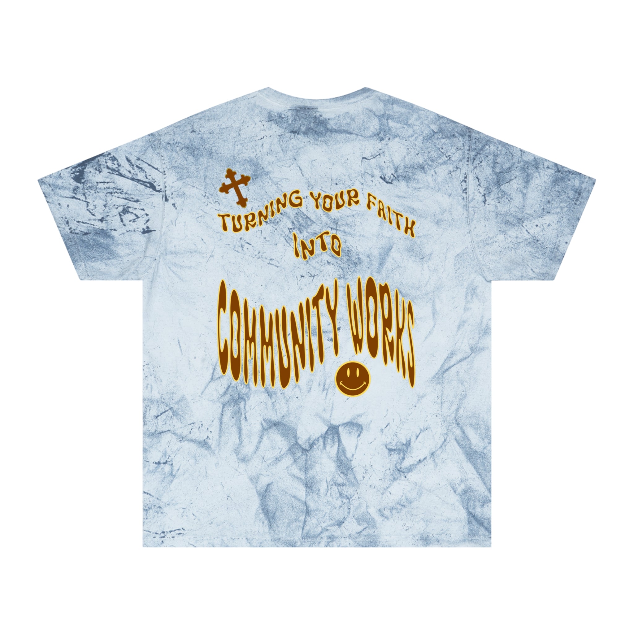 Warped Splash Smiley Cross Tee