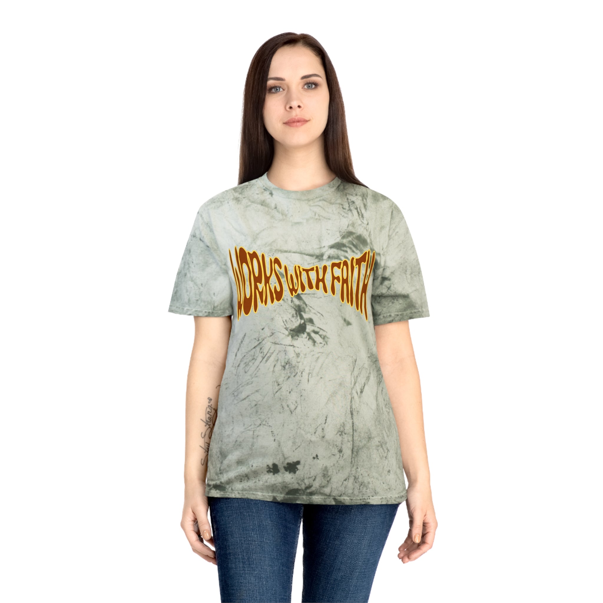 Warped Splash Smiley Cross Tee