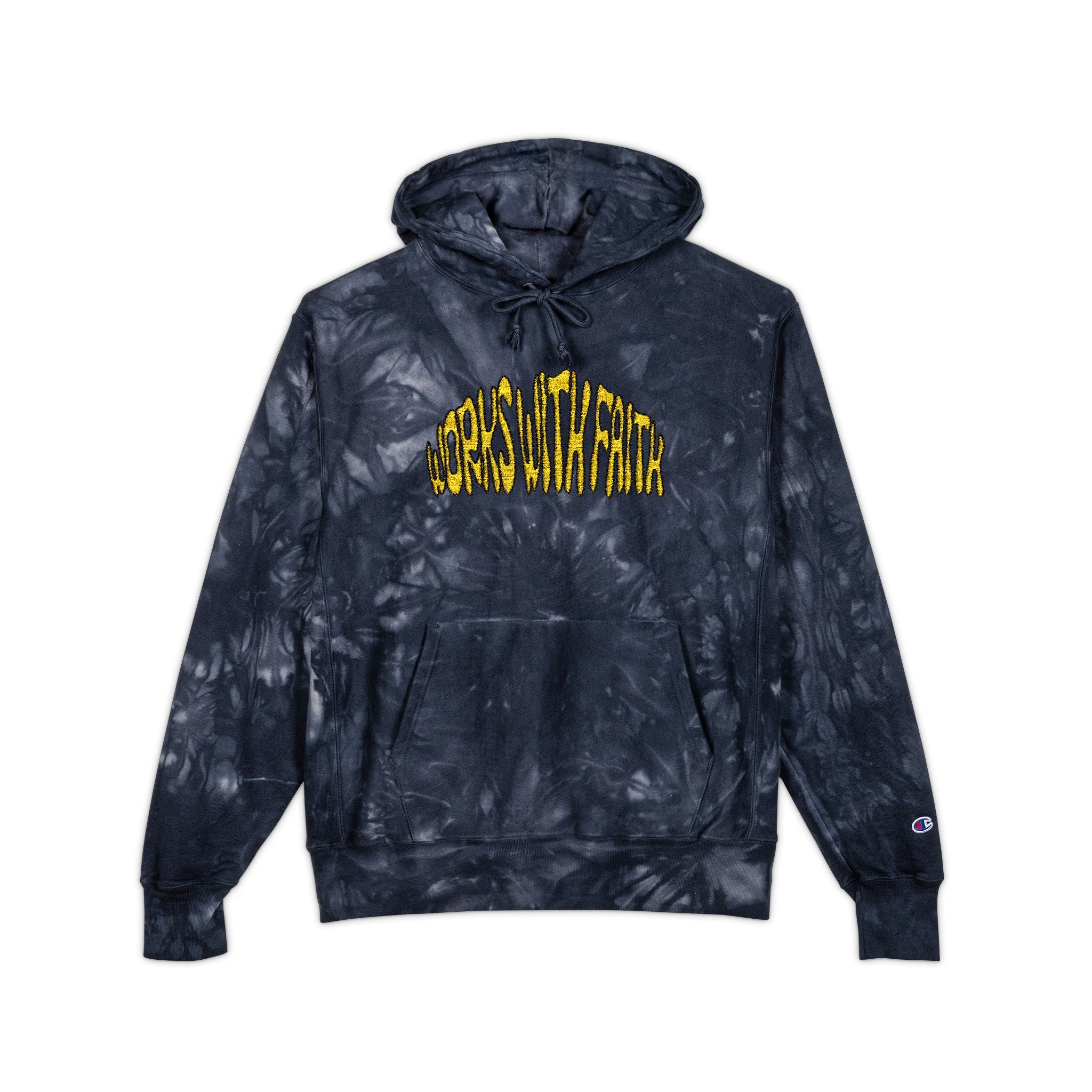 Warped WWF Blue Tie-Dye Embroidered Hoodie
