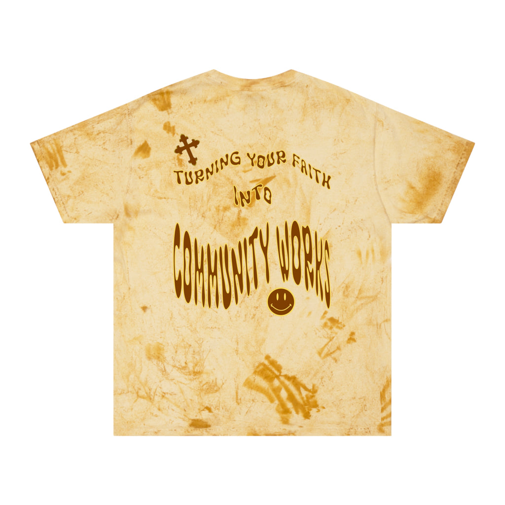 Warped Splash Smiley Cross Tee