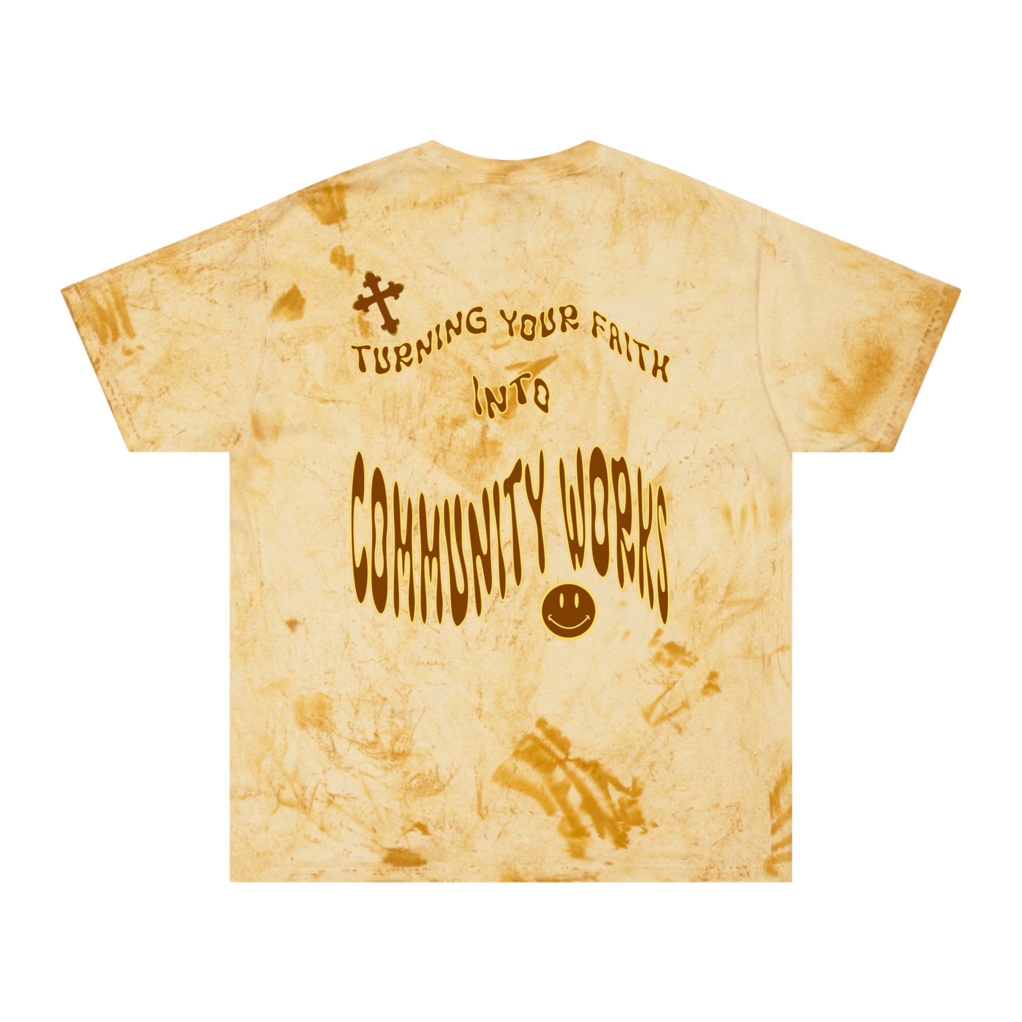 Warped Splash Smiley Cross Tee