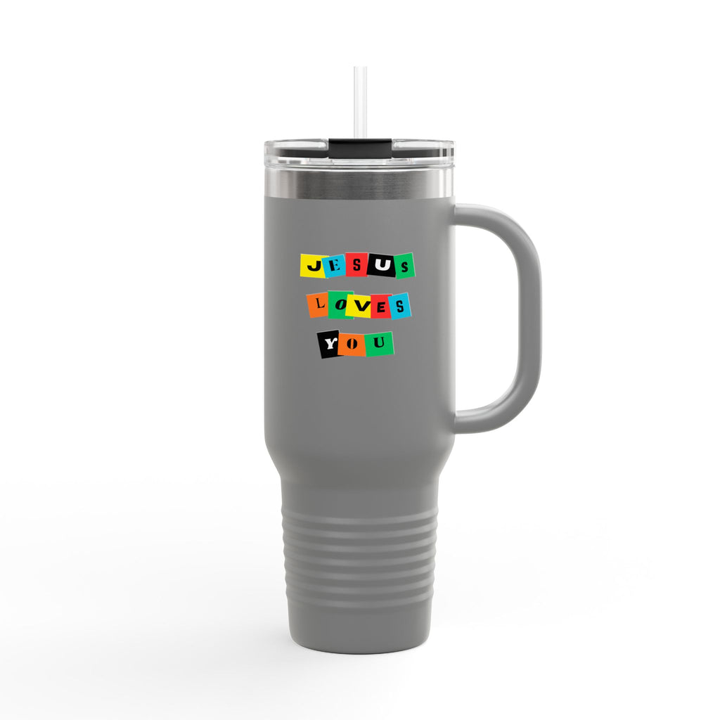 Color Block Jesus Loves You 40oz Insulated Travel Mug