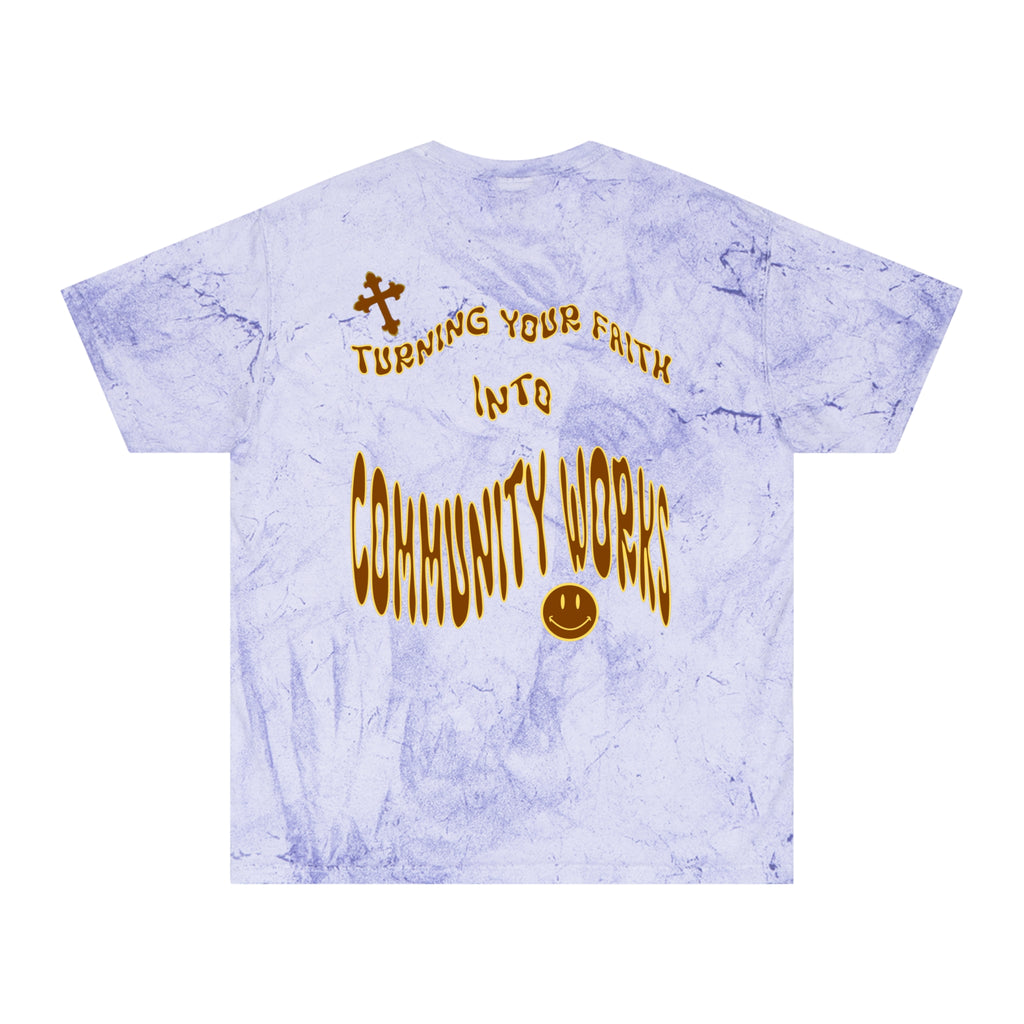 Warped Splash Smiley Cross Tee