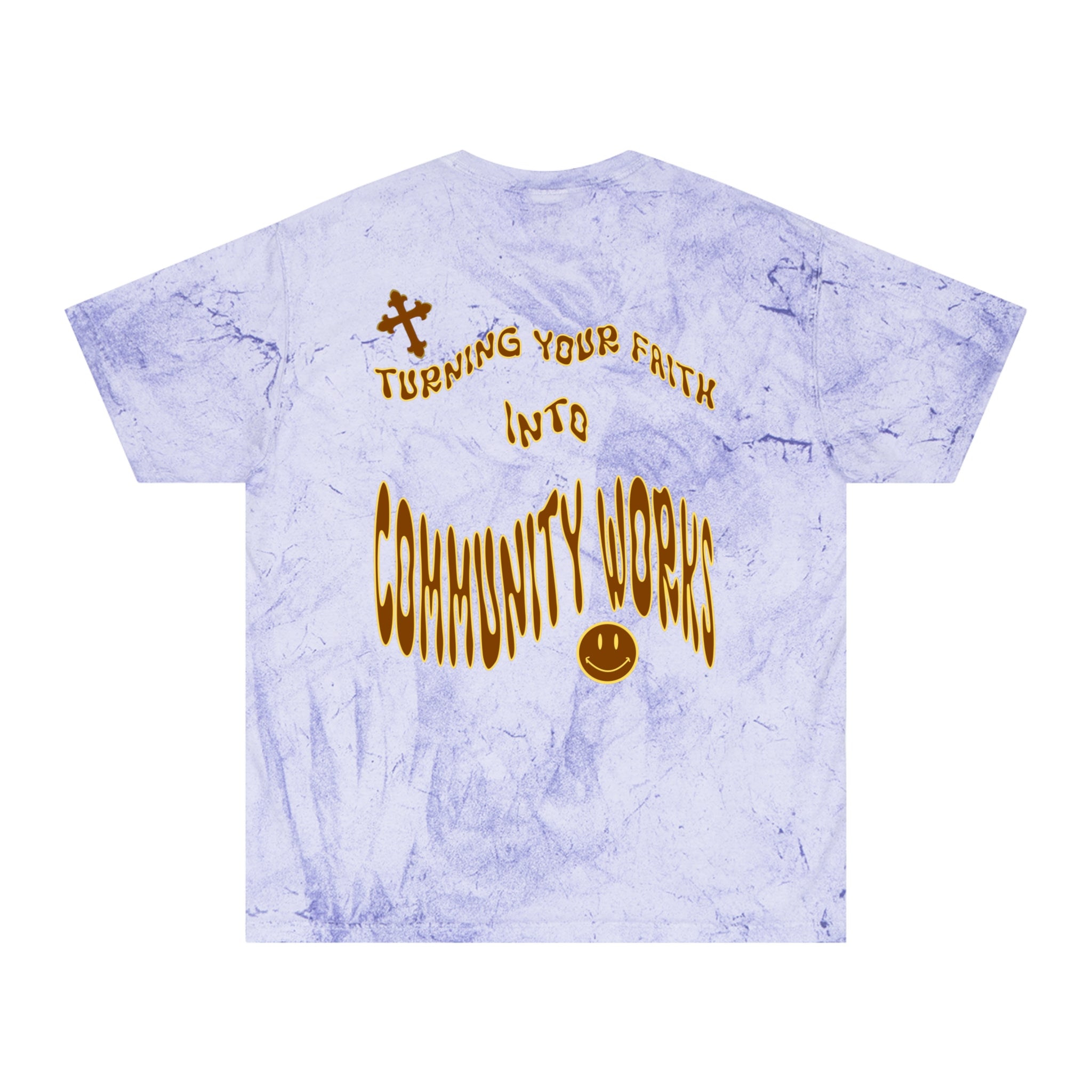 Warped Splash Smiley Cross Tee